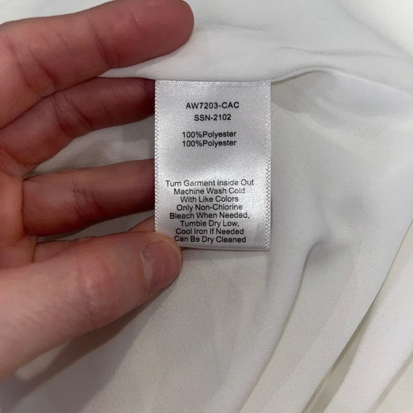 ATM Crepe Georgette Halter Dress in Chalk - Picture 7 of 7